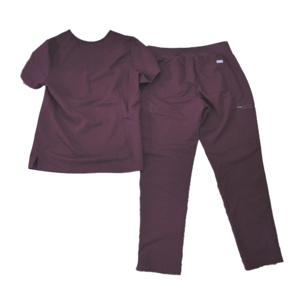 FIGS Women's Burgundy Small Top & Medium Pants Set - Technical Collection - Picture 5 of 5